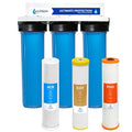 Whole House Water Filter System| Ultimate Protection | 3 Stage Water Purifier Whole Home, Top-Tier Heavy Metal + Anti-Scale Filters, High Reduction in Scale, Chloramine, Chlorine, PFAs, Lead, Arsenic