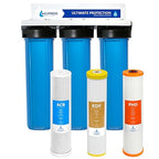 Whole House Water Filter System| Ultimate Protection | 3 Stage Water Purifier Whole Home, Top-Tier Heavy Metal + Anti-Scale Filters, High Reduction in Scale, Chloramine, Chlorine, PFAs, Lead, Arsenic