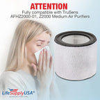 True HEPA + Carbon + Pre-Filter Replacement for AFHZ2000-01 | Fits TruSens Z-2000 Medium Air Purifier -360° 3-Stage by LifeSupplyUSA