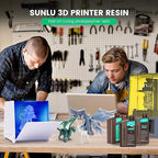 SUNLU 3D Printer Resin 2kg, Fast Curing Standard 3D Resin for Most Resin 3D Printers, 395 to 405nm UV Curing 3D Printing Liquid Photopolymer Resin, Low Shrinkage and High Precision, 2000g, Clear Red