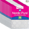 Nordic Pure 14x25x1 (Actual Size: 13 1/2 x 24 1/2 x 3/4) Tru Mini Pleat MERV 13 AC Furnace Air Filters – 2.5X More Media for Longer-Lasting, High-Efficiency Filtration - 12 Pack