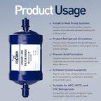2 Pack Buck Bi-Flow Refrigerant Liquid Line Filter Drier 3/8" ODF Sweat BFK-083S - Compatible with CFC, HCFC, HFC - Ideal for Heat Pump & Straight Cool Air Conditioners (1-5 Tons)