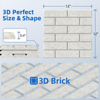 12 Pack Acoustic Panels with Self Adhesive, 12" X 12" X 0.4" High Density Sound Proof Foam Panels for Walls, Soundproof Wall Panels, Brick Sound Absorbing Panels for Home Studio Office Decor Ivory Tan