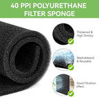 BF-2 Air Filter Foam Sheet Material Universal Filter Foam for UNI 12" x 24" x 3/8" - 40 PPI Air Filter Aquarium Sponge Filter Fit Air Conditioner, Purifier, Aquarium for Cutting and Washable
