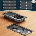 Floor Register 4 x 10 Inch, HG Power 3 Pack Heavy Duty Floor Vent Covers for Home with Screen Net, Adjust Metal Rust Proof Finish Air Vent for Kitchen, Heat, Office
