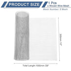 uxcell 8 Mesh 39" x 12" Woven Wire Mesh, 304 Stainless Steel Air Vent Filter Screen, Window Screen Mesh for DIY Projects Vents Cover Filtration Animals Fence