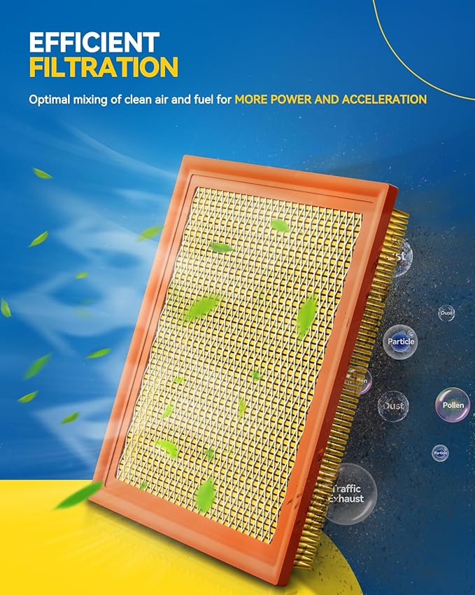 PHILTOP Engine Air Filter, CA9054 Compatible with Chrysler Town & Country 2001-2010, 200 2011-2014, Sebring, Voyager, Dodge Grand Caravan 2001-2010, Avenger 2008-2014, Caravan, VW Routan