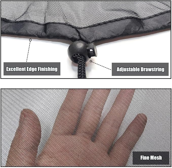 4 Pcs Rain Barrel Mesh Cover, 23.6 inch Water Collection Bucket Net with Adjustable Drawstring, Filter Screen for Outdoor Garden Rain Barrel Accessories, Prevent Fallen Leaves From Entering The Bucket