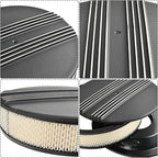 14 x 3 Inch Round Black Air Cleaner Kit Half Finned Drop Base Compatible with Chevy Ford GM