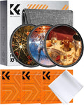 K&F CONCEPT 62mm Star Filters Kit (3pcs) 4 Points 6 Points 8 Points Cross Screen Starburst Filters Set -18 Layer Coating Ultra Slim Optical Glass Camera Lens Filter with 3 Cleaning Cloth