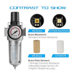 NANPU 1/2" NPT Compressed Air Filter Regulator Combo, Air Filter Pressure Regulator Gauge Kit Water Separator w/Pressure Gauge, 150PSI