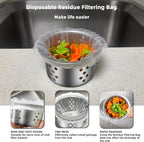 XMALL Disposable Residue Filtering Bag 200 PCS，Suitable For Collecting Garbage And Debris From Kitchen Sinks And Bathroom Drains To Prevent Blockages In Waterways.