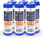 Aquaboon 5 Micron 10 x 2.5 Granular Activated Carbon Water Filter Cartridge GAC Water Filter Replacement Compatible with AP117, GAC-10, GAC1, 6 Pack