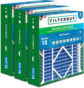 Filterbuy 20x26x5 Air Filter MERV 13 Optimal Smoke & Allergy Defense (3-Pack), Pleated HVAC AC Furnace Filters for Electro-Air, Lennox, White Rodgers, and More (Actual Size: 20.00 x 25.88 x 4.88)