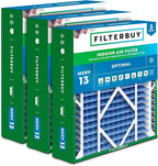 Filterbuy 21x21x5 Air Filter MERV 13 Optimal Smoke & Allergy Defense (3-Pack), Electrostatic Pleated HVAC AC Furnace Filters Replacement for Rheem, Ruud, & Protech (Actual Size: 20.63 x 20.63 x 4.38)