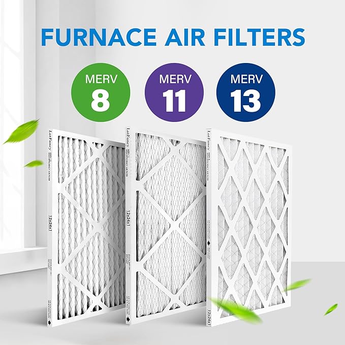 LotFancy 12x24x1 Air Filter MERV 13 4-Pack, Electrostatic Pleated HVAC Furnace Air Filter, Captures Pet Dander Smog Smoke, Actual Size: 11.75"x23.75"x0.75"
