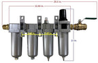THB 4 Stage High Flow 70 Series Industrial Ultra Clean Compressed Air Filter Regulator Dryer Combination (1/2" NPT, Manual Drain)
