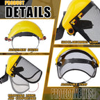 Amylove 8 Pcs Safety Face Shield with Mesh Weed Whacking Face Shield Masks Chainsaw Gardening Weed Mover Protection (Yellow)