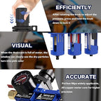 3/8 Inch NPT Three Stage Air Drying System,air Pressure Regulator with 5＆0.01 Micron Filter Cartridge，Desiccant Dryer & Air Regulator, Metal Bowl Manual Drainage-Blue