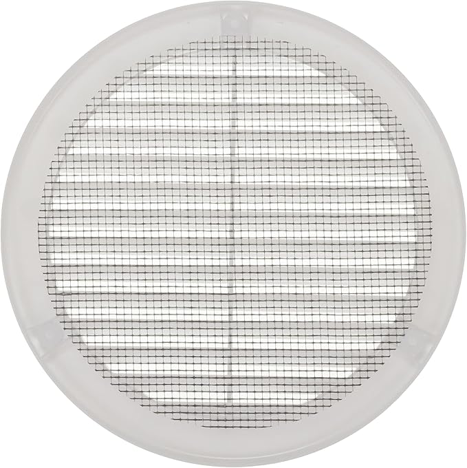 Vent Systems 6" Inch (Opening Dimensions) - Pack of 5 - White Soffit Vent Cover - Plastic Round Air Vent Grille - Built-in Mesh Screen - HVAC Register Louver for Bathroom, Home, Kitchen