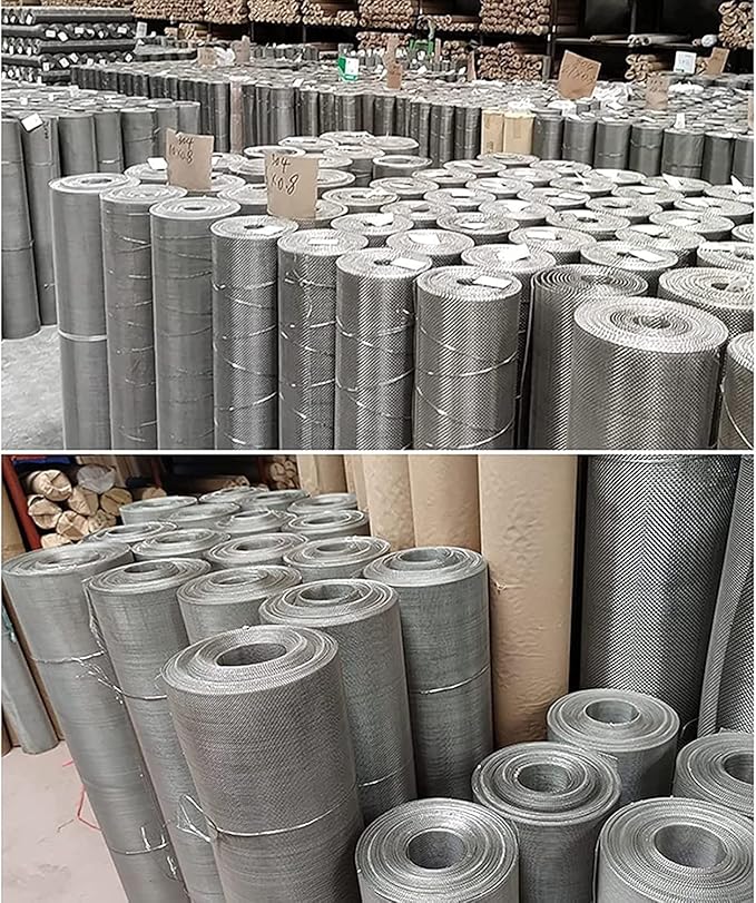 Stainless Steel Woven Wire Mesh Stainless Steel Woven Wire Mesh 14 Mesh Rodent Control Cage Net Garden Insect Screen Corrosion-Resistant Filter - 1.54mm Hole