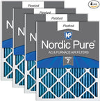 Nordic Pure 18x25x1 (Actual Size: 17 1/2 x 24 1/2 x 3/4) Pleated MERV 7 Air Filters 4 Pack