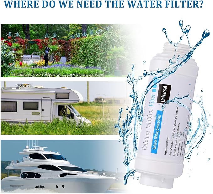 Yoption Calcium Inhibitor Filter, Outdoor Misting System Filter, for Preventing Scale Buildup and Clogging of Garden Patio Misters - 1 Pack