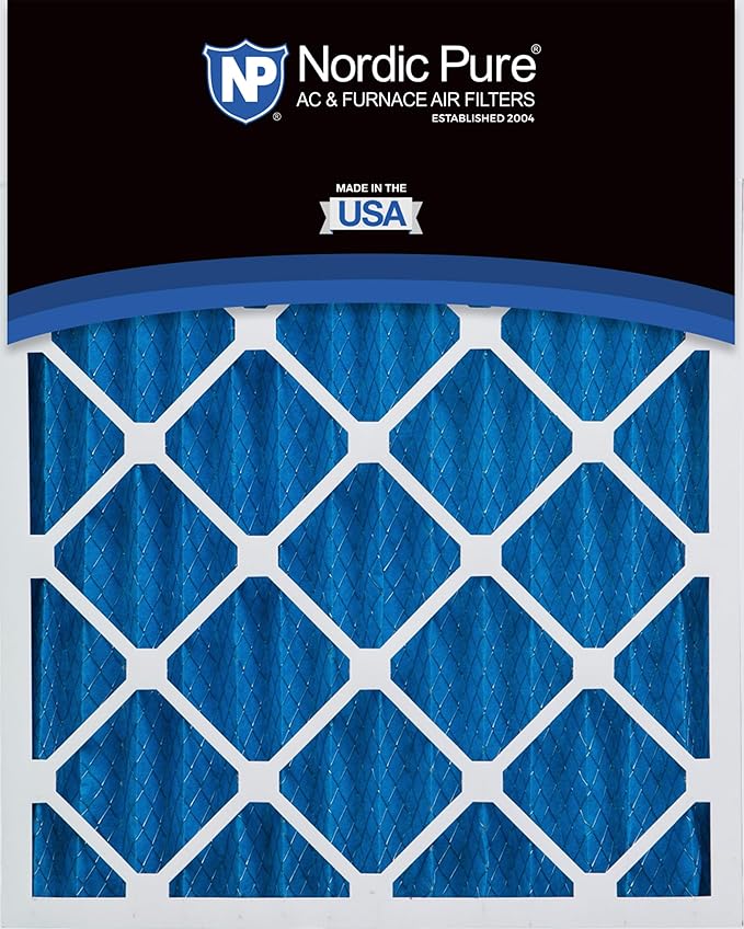 Nordic Pure 16x20x2 (Actual Size: 15 1/2 x 19 1/2 x 1 3/4) Pleated MERV 7 Air Filters 12 Pack