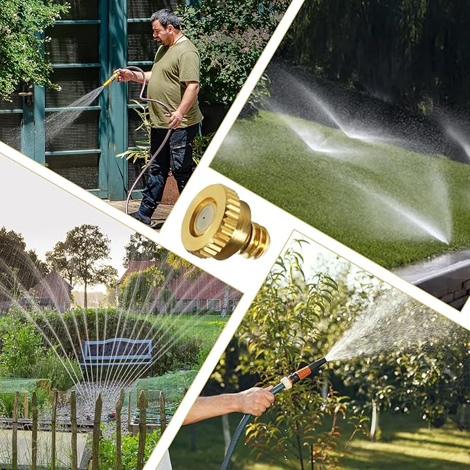 KUWAN 0.016" Orifice (0.4mm) Thread UNC 10/24 Brass Misting Nozzles Low Pressure Atomizing Misting Sprayer Water Hose Nozzle for Greenhouse, Landscaping, Outdoor Cooling Mister System (150PCS)