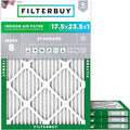 Filterbuy 17.5x23.5x1 Air Filter MERV 8 Essential Dust & Allergy Defense (4-Pack), Electrostatic Pleated HVAC AC Furnace Filters Replacement, Made in USA (Actual Size: 17.38 x 23.38 x 0.75)