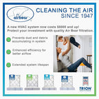 20x20x1 Air Filter MERV 8 (8-Pack) TRION Air Bear Pleated HVAC Air Filters Replacement (Actual Size: 19.50 x 19.50 x 0.75 Inches)