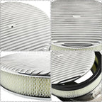 14 x 3 Inch Round Polished Air Cleaner Kit Fully Finned Top with Flat Style Base Compatible with Chevy Ford GM