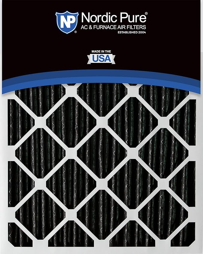 Nordic Pure 12x25x1 (Actual Size: 11 3/4 x 24 3/4 x 3/4) Furnace Air Filters MERV 12 Pleated Plus Carbon 24 Pack