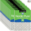 Nordic Pure 12x12x1 (Actual Size: 11 3/4 x 11 3/4 x 3/4) Pleated Air Filters MERV 13 Plus Carbon 24 Pack