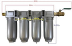 THB 4 Stage High Flow Industrial Ultra Clean Compressed Air Filter Dryer Combination (3/4" NPT, 11oz, AUTO Drain)