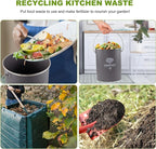 Kitchen Countertop Compost Bin, Odor Resistant Indoor Compost Bin with Lid and Charcoal Filter, Rust Resistant Coated Compost Bucket, Compost Container, Gray