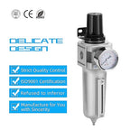NANPU Industrial Grade Heavy Duty Particulate Filter & Air Regulator, Metal Bowl, Suitable for Paint Spray (1/2" NPT, Manual Drain)