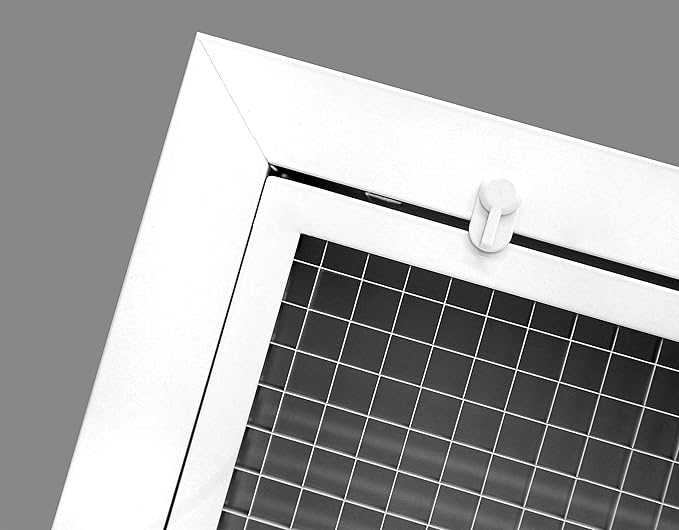 HVAC Premium 8" x 24" Cube Core Eggcrate Return Air Filter Grille for 1" Filter - Aluminum - White [Outer Dimensions: 10.5" x 26.5"]