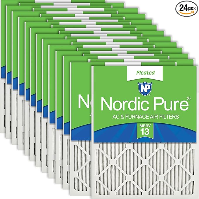 Nordic Pure 15x20x1 (Actual Size: 14 1/2 x 19 1/2 x 3/4) Pleated MERV 13 Air Filters 24 Pack