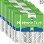 Nordic Pure 14x25x1 (Actual Size: 13 1/2 x 24 1/2 x 3/4) Pleated MERV 13 Air Filters 24 Pack