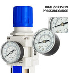 BLCH 1/2" NPT Air Compressor Filter - Air Pressure Regulator Filter Combo,Compressed Air Dryer AW4000-04 Semi-Auto Drain Poly Bowl Gauge 0-160 PSI 5μm