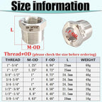 1/2" NPT Male to 3/8" NPT Female Hex Bushing Reducer, 304 Stainless Steel NPT Reducing Adapter Pipe Fitting, Heavy Duty Pipe Hex Bushing for Reducing Pipe (1/2” MNPT x 3/8” FNPT)