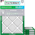 Filterbuy 20x21x1 Air Filter MERV 8 Essential Dust & Allergy Defense (4-Pack), Electrostatic Pleated HVAC AC Furnace Filters Replacement, Made in USA (Actual Size: 19.50 x 20.50 x 0.75)