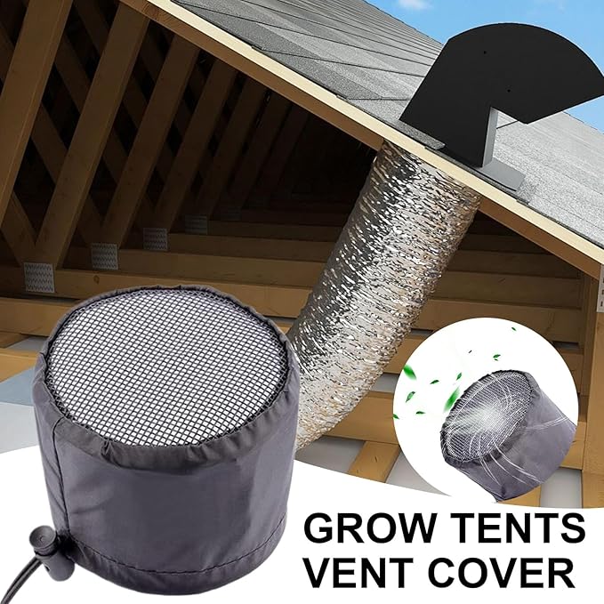 Duct Filter Vent Cover – Planting Ventilation Fitting, 2 Pieces Flexible Ducting Cover | Indoor Greenhouse Airflow Control, Laundry Vent Replacement, Outdoor Kitchen RV Tent Exhaust Protection Accesso