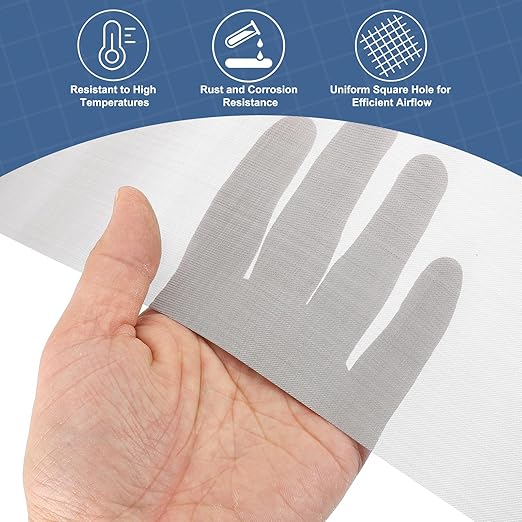uxcell 120 Mesh 118" x 16" Woven Wire Mesh, 304 Stainless Steel Air Vent Filter Screen, Window Screen Mesh for DIY Projects Vents Cover Filtration Animals Fence