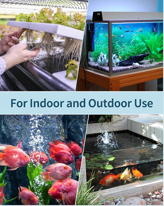 Pawfly Aquarium Air Pump with Nano Bio Sponge Filter Kit Air Control Valve Airline Tubing and Check Valve Accessories