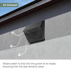 Vent Systems 4" Inch Exhaust Vent Cover with Rubber Gasket - Graphite Black Galvanized Steel - Robust Weatherproof Outdoor Air Exhaust Box - Duct or Surface Mounting - Rain and Snow Protection