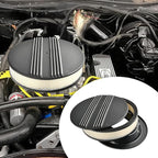 14 x 3 Inch Round Black Air Cleaner Kit Half Finned Drop Base Compatible with Chevy Ford GM