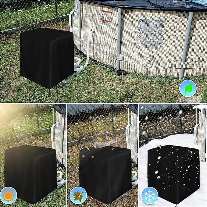 Cover for Pool Pump Filter Sand Cylinder Sunscreen Anti-UV Ground Enclosure Catcher for Swimming Shed Deck Pond(33x24x33 inch)