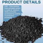 Timgle Bulk Water Air Filter Activated Charcoal Coconut Hull Granular Activated Carbon 10-18 Mesh Water Distiller Charcoal Filters Media for Filtration(25 Lbs)